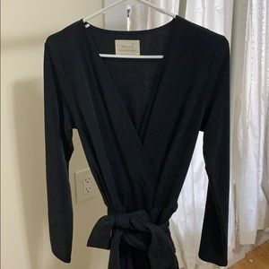 Black/Charcoal Morgan Carper Long Sleeve Jumpsuit